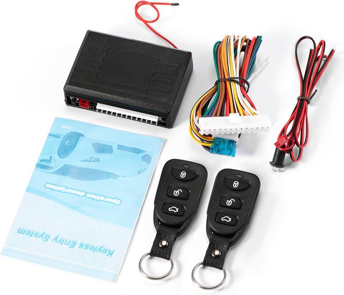 Auto Centrale Deurvergrendeling | 2 Afstandsbedieningen | Universeel | Knipperlichtaansturing | Gratis alarm look-a-like led Keyless Systeem | Portiervergrendeling | Centrale Vergrendeling Met Afstandsbediening | Auto Alarm Systemen