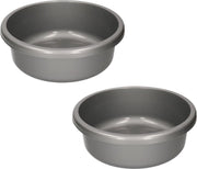 2x stuks kunststof afwasteil grijs - 9 liter - afwasbak / teiltje