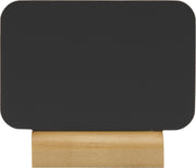 Set van 4 mini tafelkrijtbordjes met houten voet - vierkant - Incl. 1 krijtstift