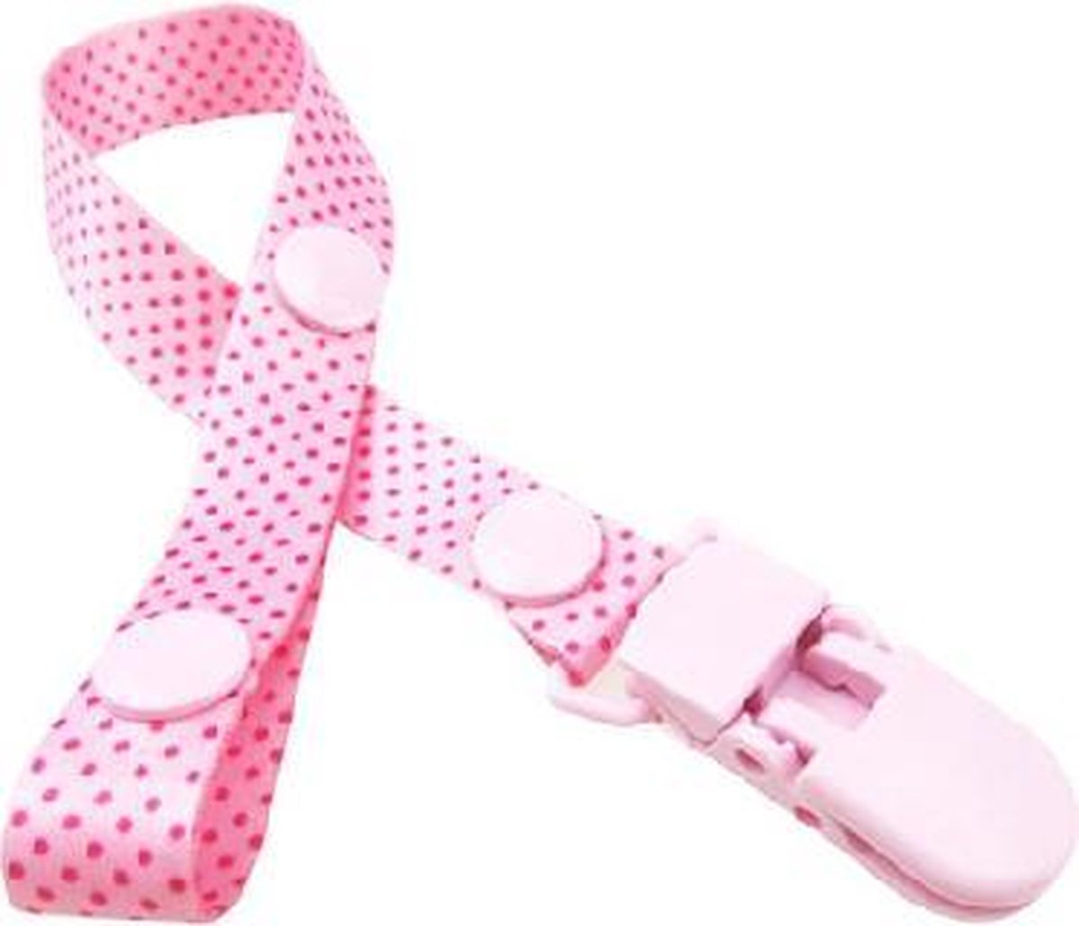 Speenkoord - speenketting roze stippen