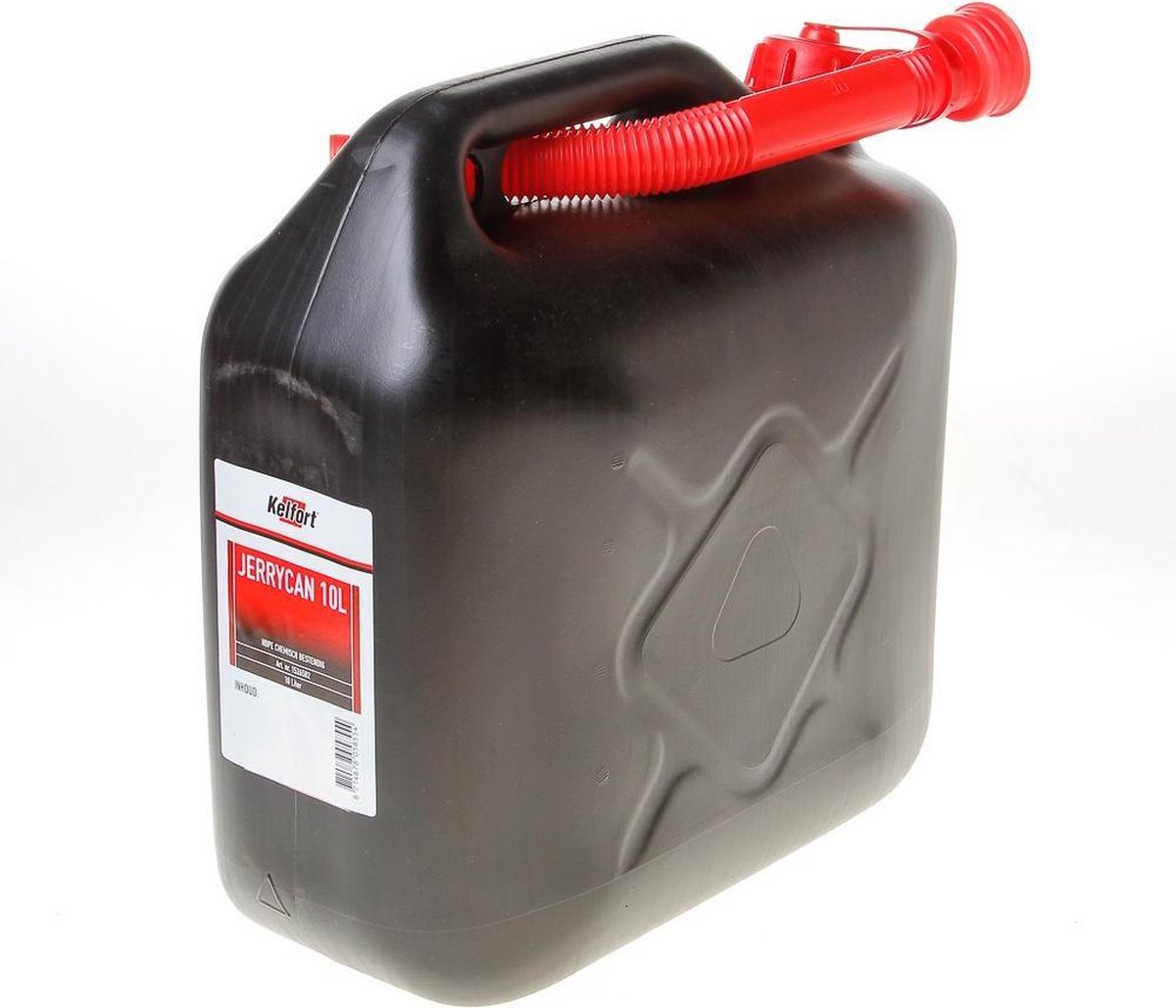 Kelfort Jerrycan zwart voor benzine/water schenktuit 10 liter