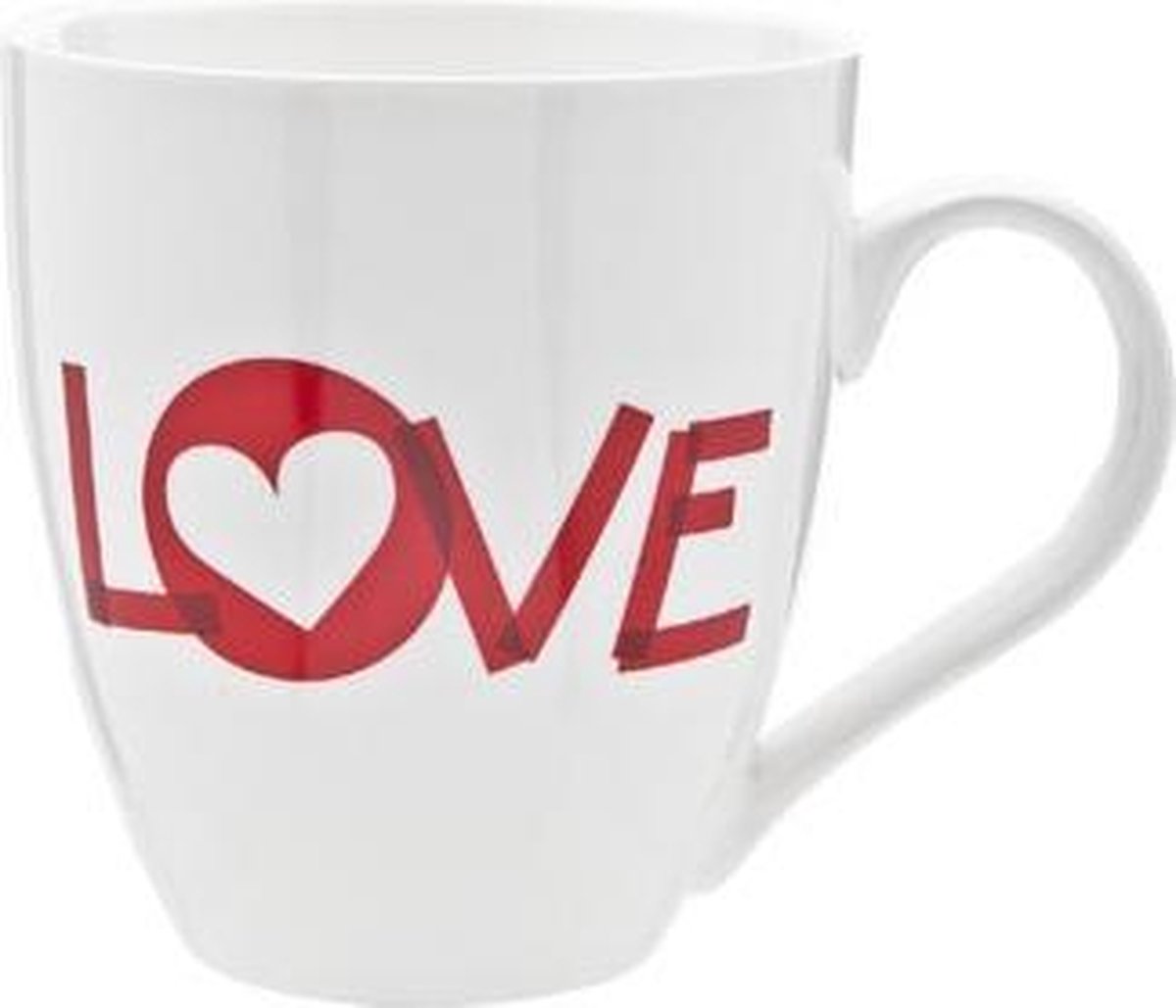Love beker d10cm 45cl wit-rood 6 stuks