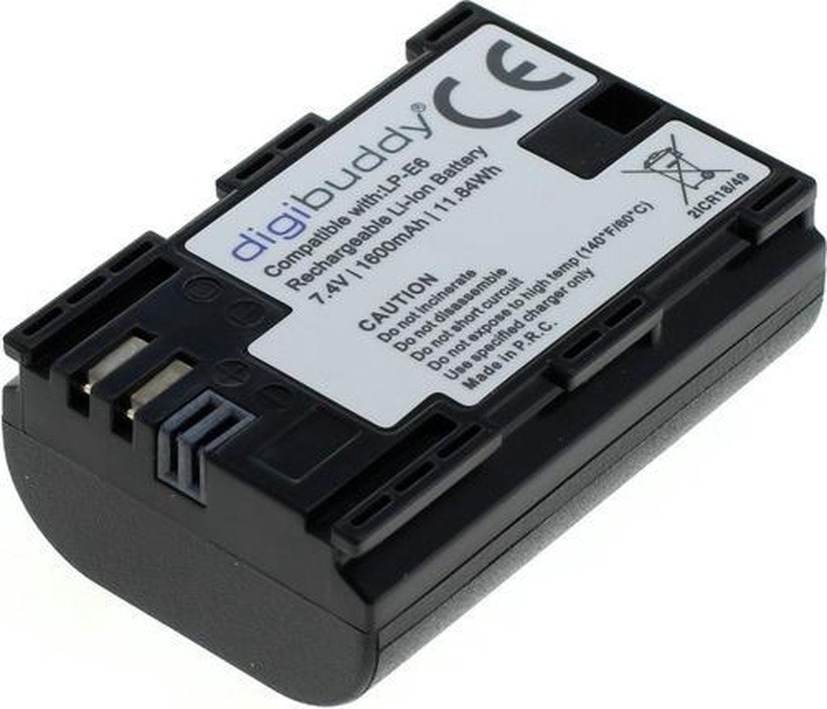 Digibuddy accu Canon LP-E6 (o.a. voor de Canon EOS 5D Mark II/5D Mark III/EOS 6D/7D/EOS 60D/60Da)