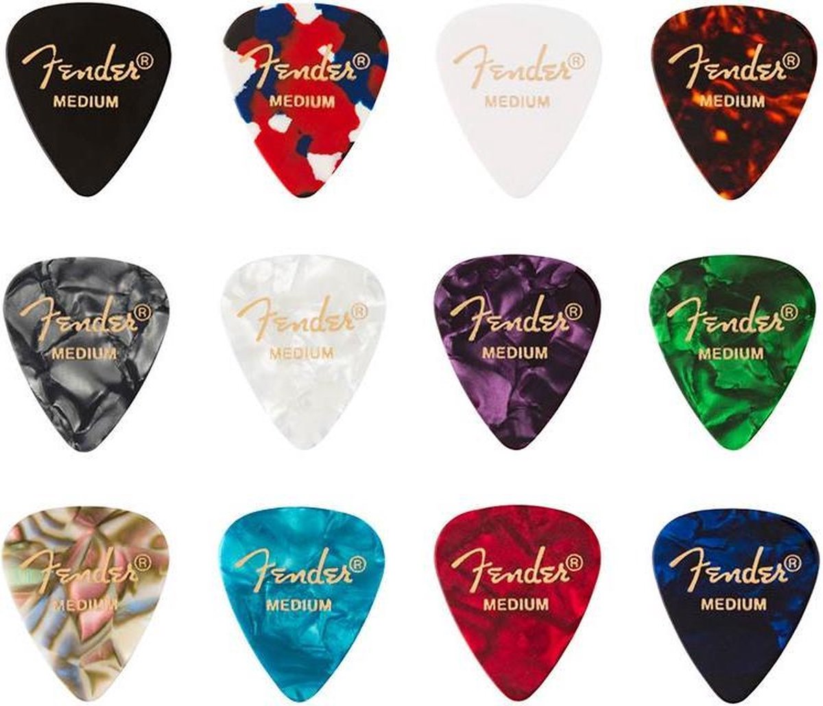 Fender plectrums Celluloid Medley plectrum 12 stuks