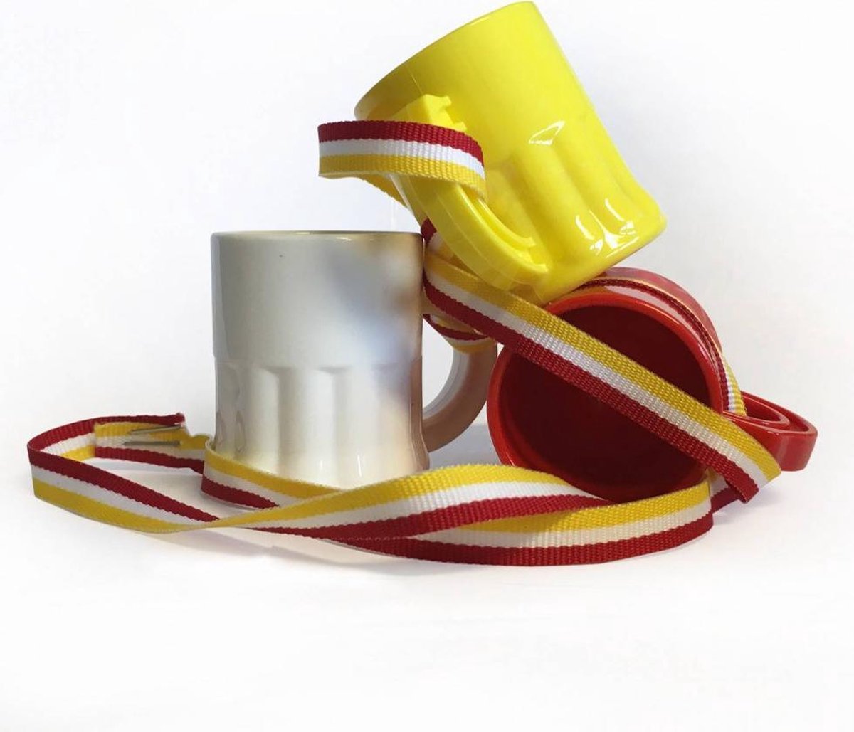 Shotglaasjes met Oeteldonks lint - rood