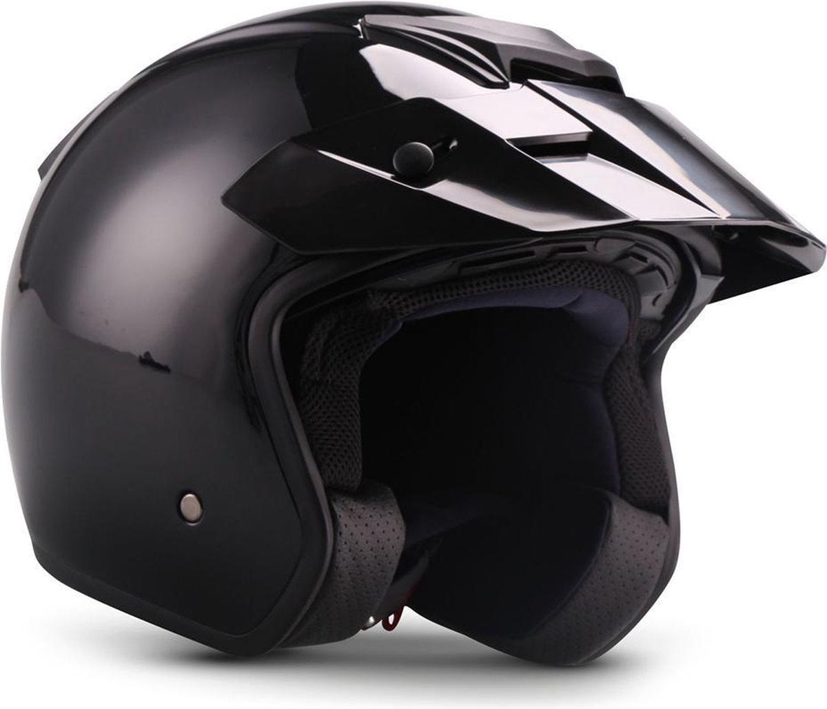Moto S78 Shiny zwart JetHelm scooterhelm motorhelm