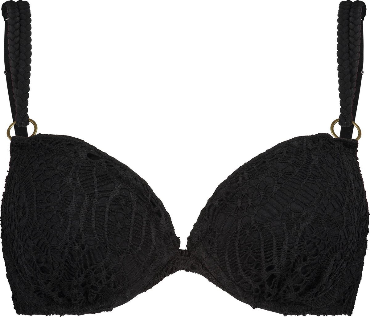 Hunkemöller Dames Voorgevormde push-up beugel bikinitop Crochet Cup A - E - maat B75