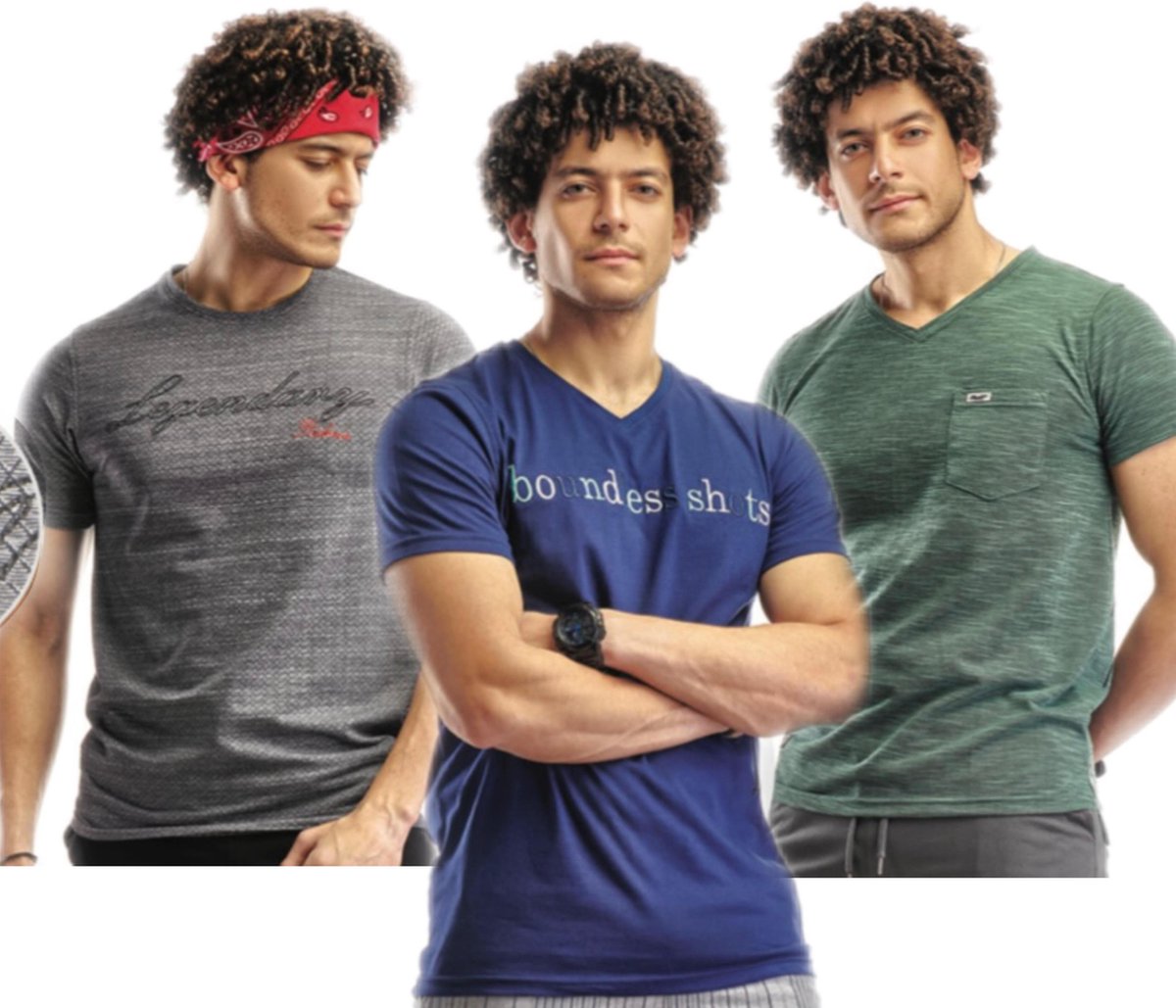 Embrator 3-stuks mannen T-shirt mix2 blauw/groen/grijs maat XXL