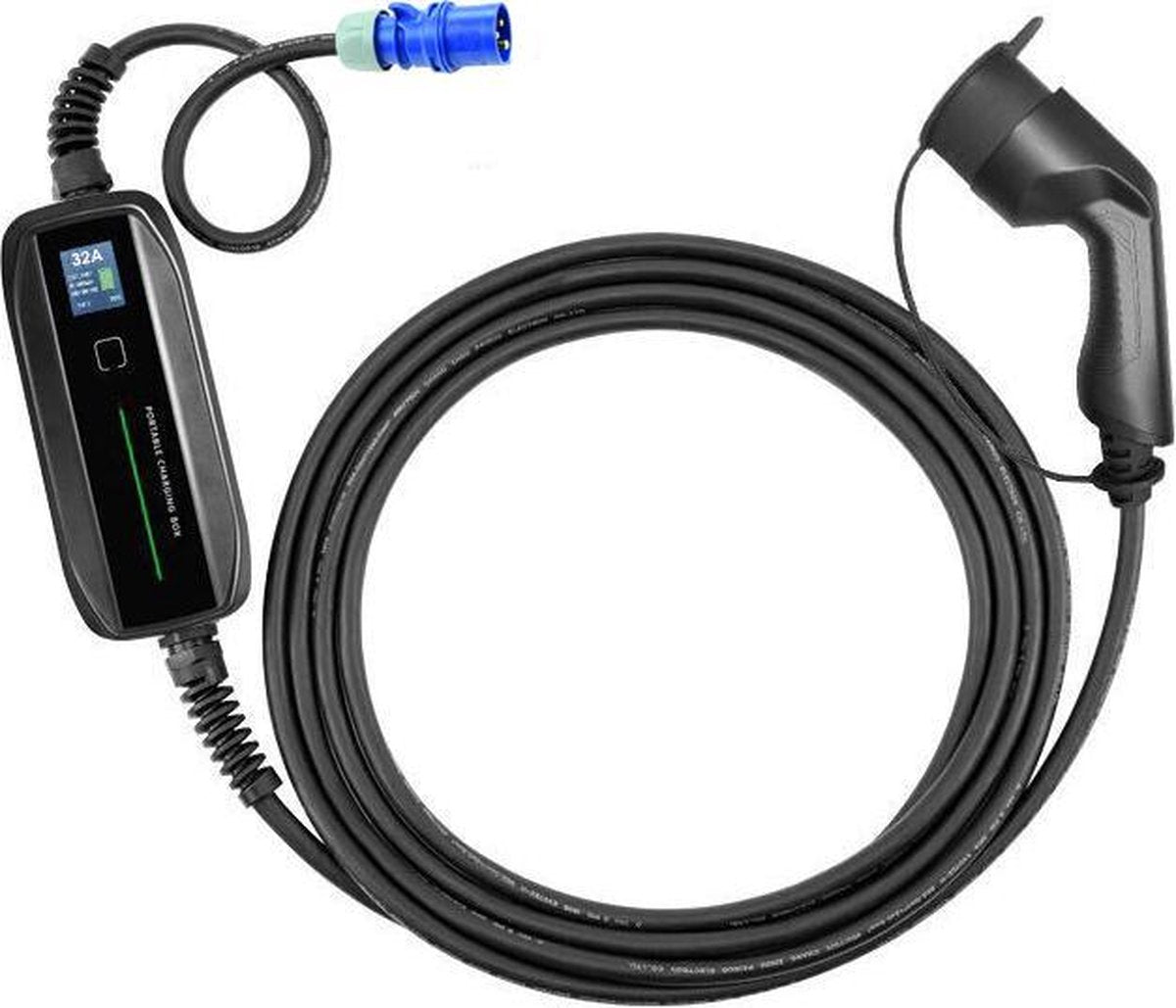 MOBIEL LAADSTATION | 24-32 A | 6 METER | CEE NAAR TYPE 2 MENNEKES