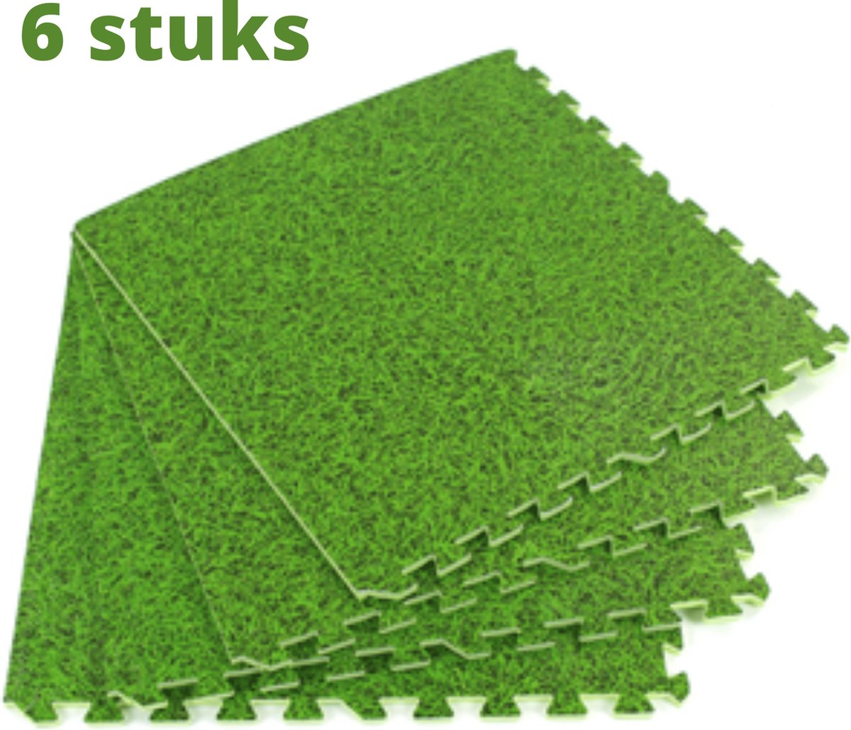 Zwembadtegels Grasprint 40x40 CM 6 Stuks - Grondzeil Zwembad – Zwembad Ondergrond - +/- 1m²