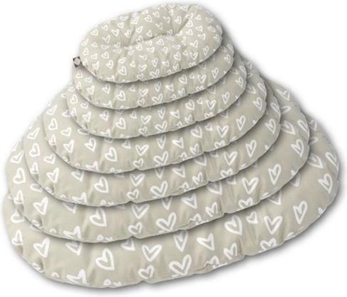 D&D Hearts perlabed Beige/wit 72x50x8CM