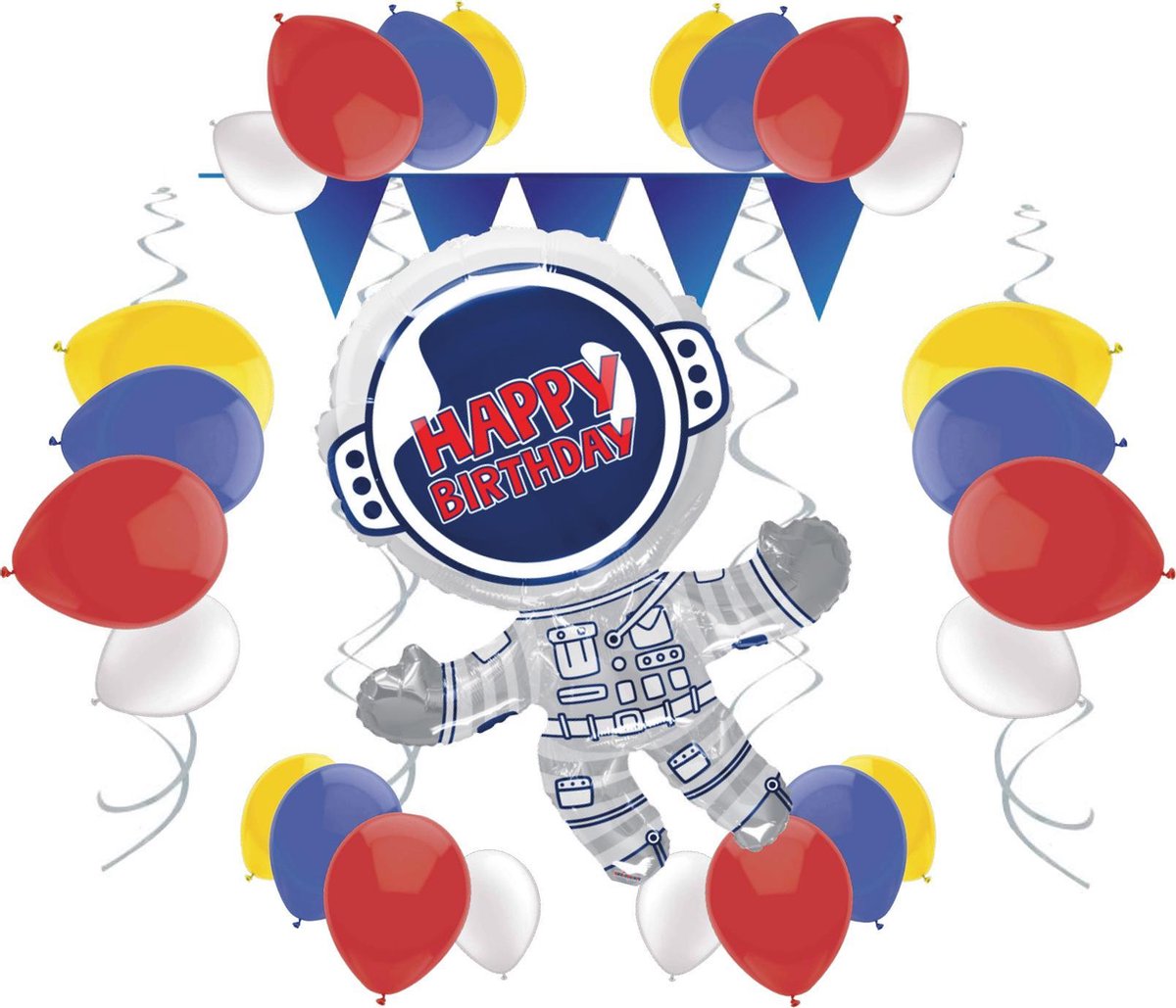 e-Carnavalskleding.nl Feestpakket Astronaut versiering | Ruimte/Astronaut pakket Small | Ruimte/Astronaut Kinderfeest pakket S
