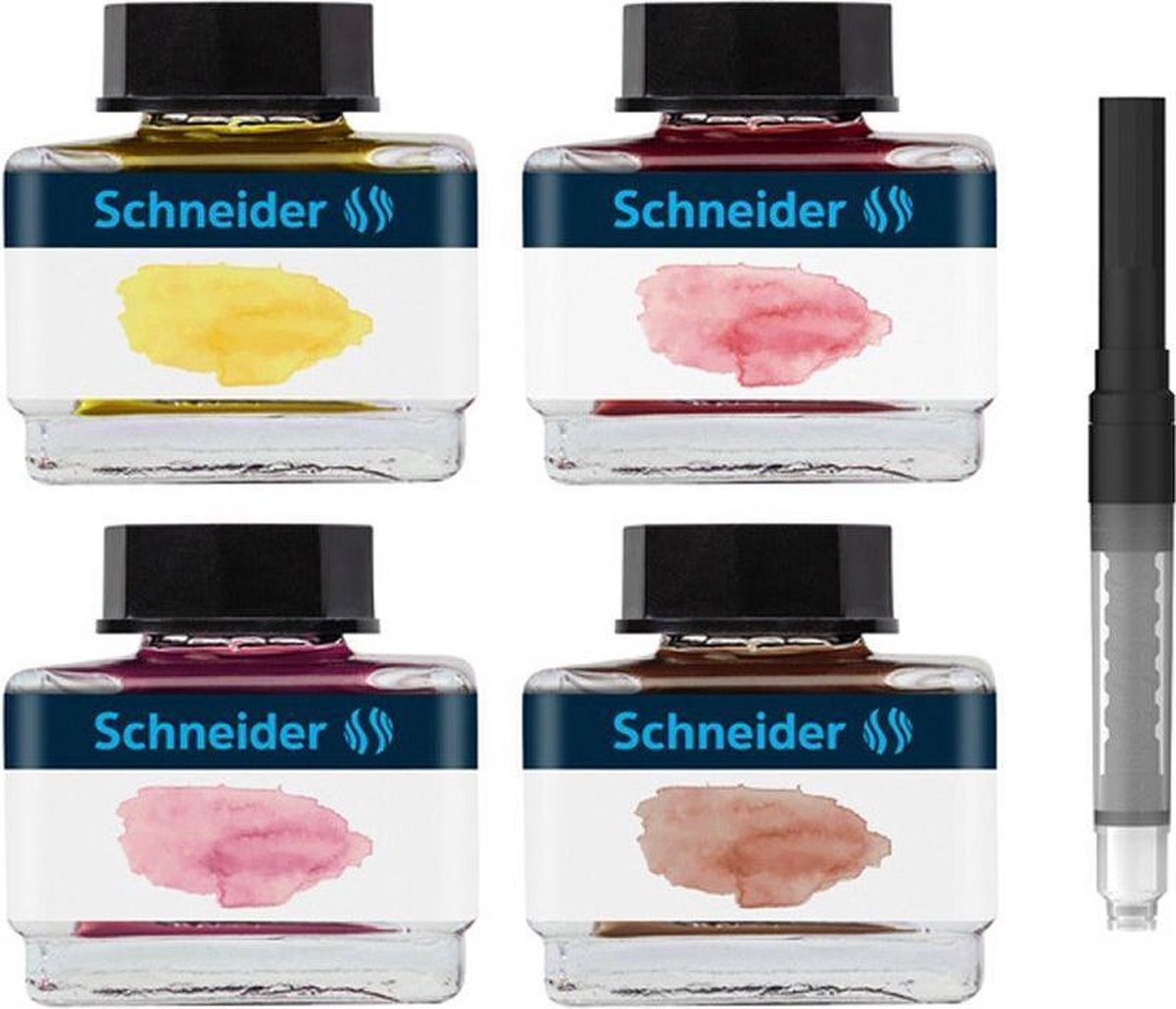 Inktpotje Schneider 15ml - pastel Giftbox. 4x inktpotje