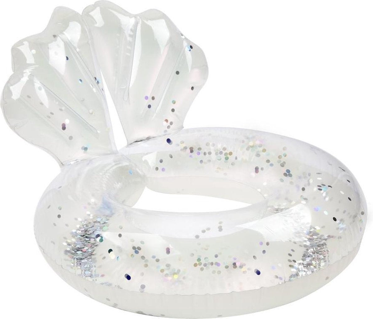 Sunnylife - Mini Zwemring Schelp - opblaasbaar - 60 x 50 x 35cm - max 30kg. - Transparant - 3/6jr.