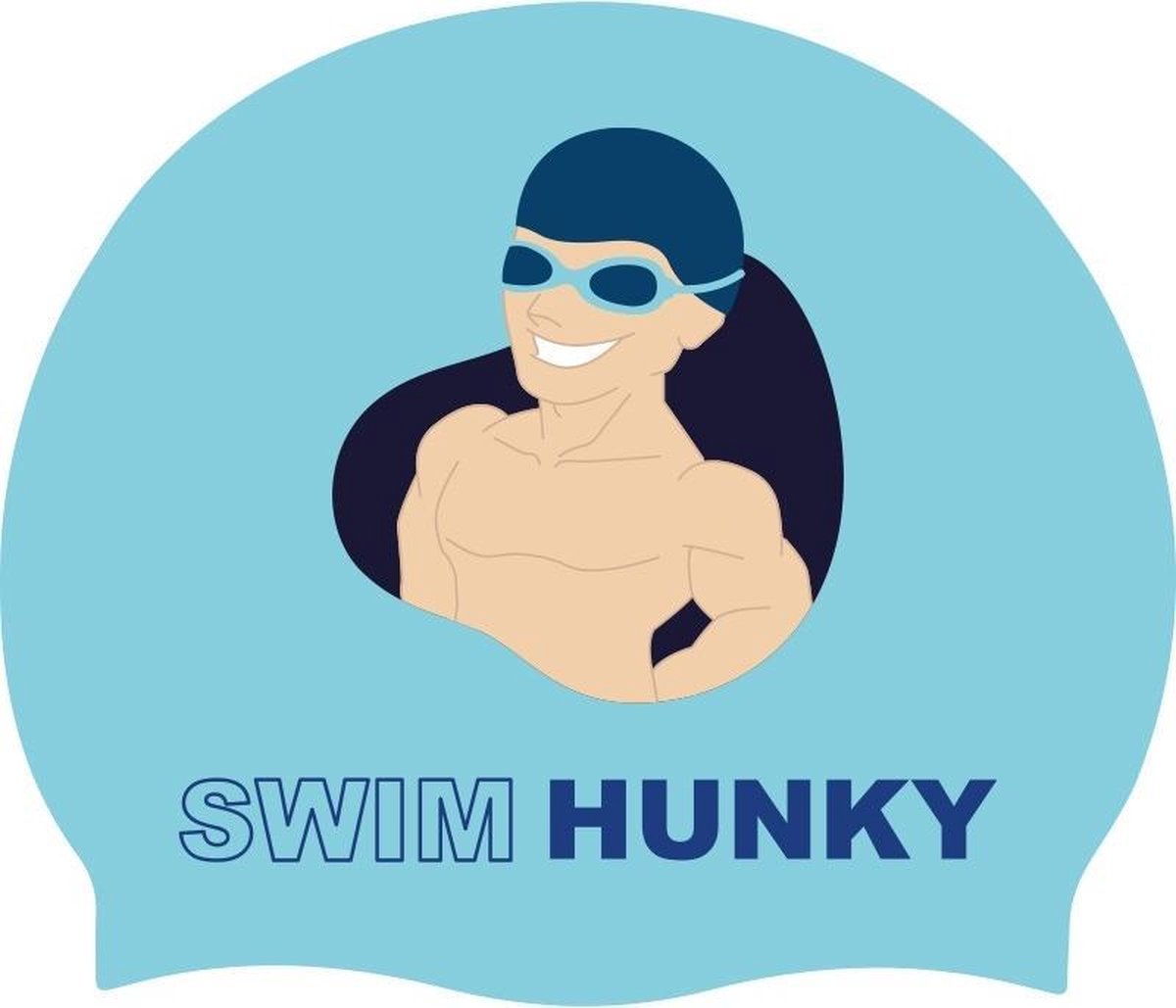 Swim Hunky badmuts - Lagoon blue Silicone Swim Caps - Heren | Funky