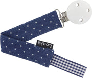 Louka speenkoord denim stip de luxe - houten clip