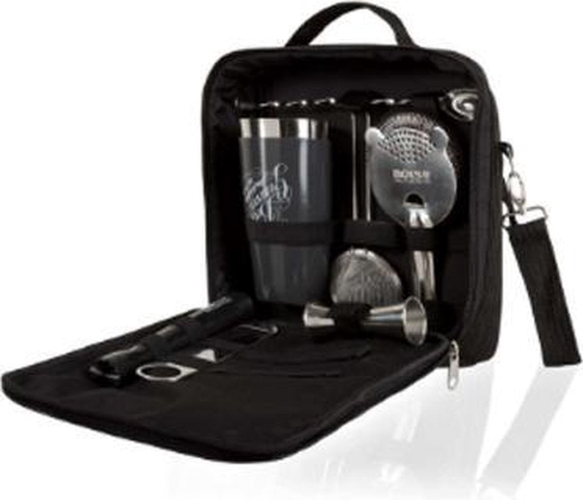 Premium Bols Cocktail Tools Tas - Complete Cocktail Set incl. Receptenboek - 7-delig