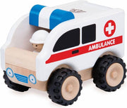 Houten speelgoedvoertuig Ambulance