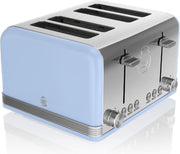 Swan 4-Slot Retro Broodrooster 19020 Blauw