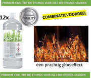 12 flessen bio ethanol + gloei effect  | combinatievoordeel |