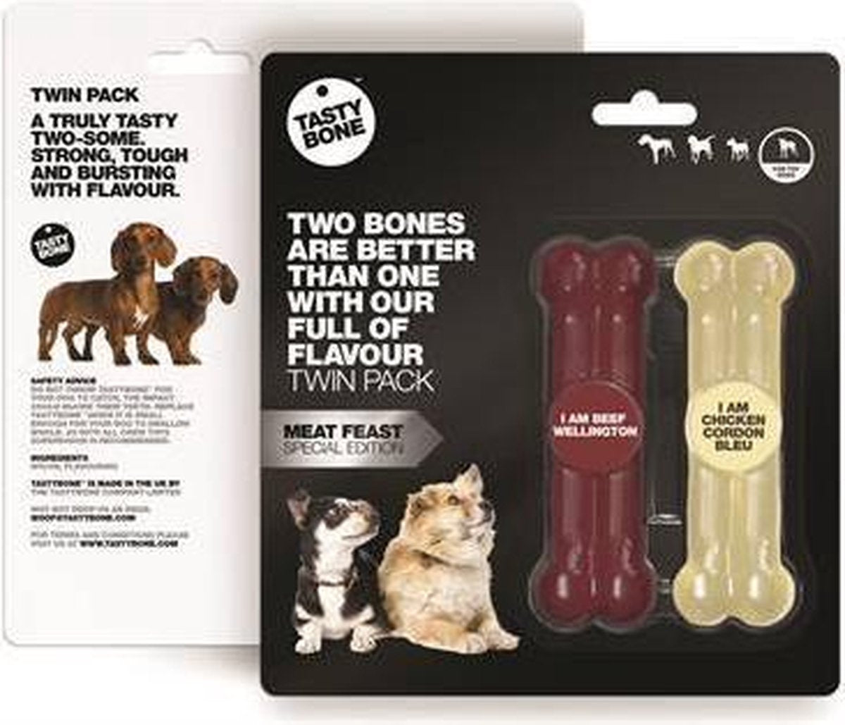 Tasty bone twinpack beef wellington / chicken cordon bleu 11x3