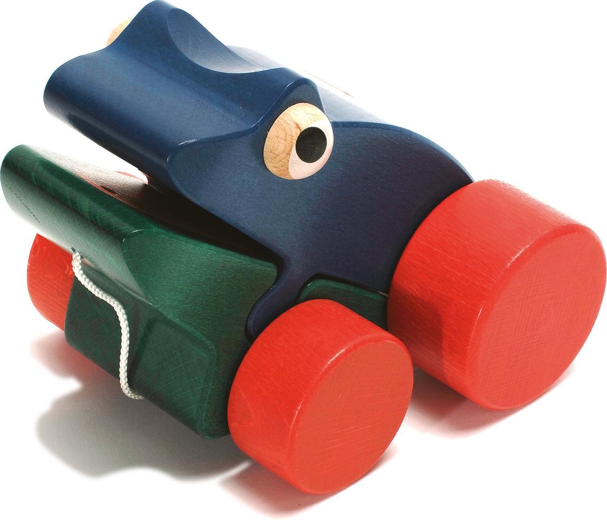 Trekfiguur Kikker Blauw Groot Hout