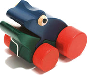 Trekfiguur Kikker Blauw Groot Hout