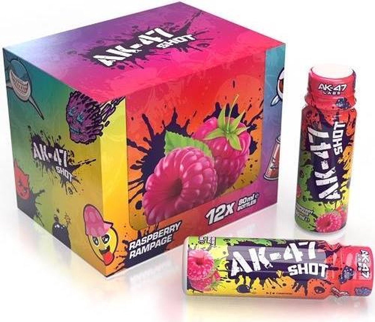 AK-47 Shots 12x 80ml Raspberry Rampage