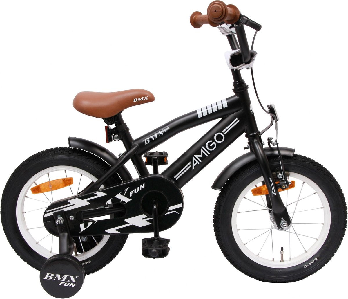 Amigo Bmx Fun Kinderfiets - Jongens - 14 inch - Mat Zwart