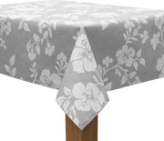 MixMamas Tafelkleed Gecoat Hibiscus - 140 x 250 cm - Grijs
