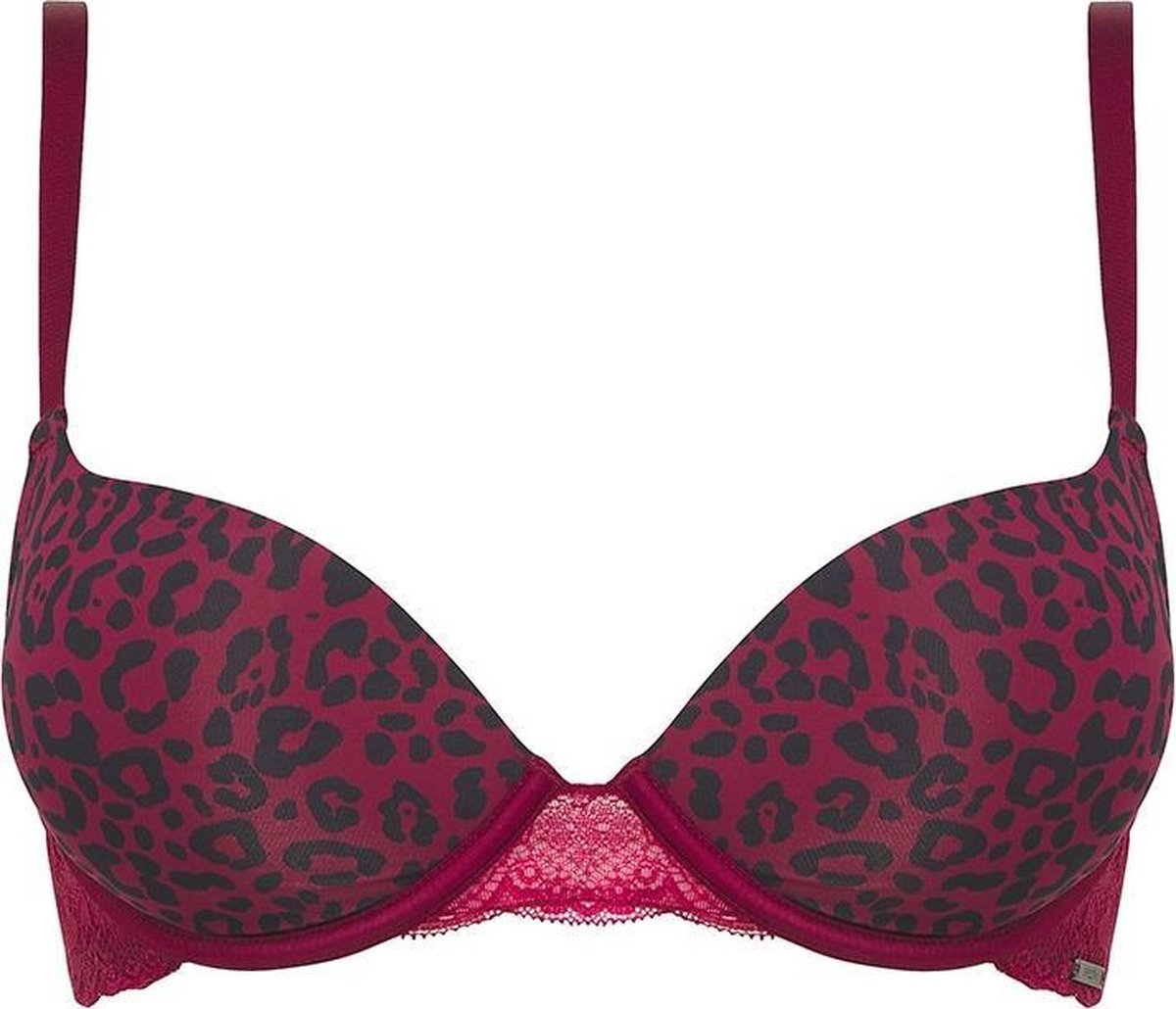 Sapph Mila Push Up Bra Dames Panther Prn Red-70B