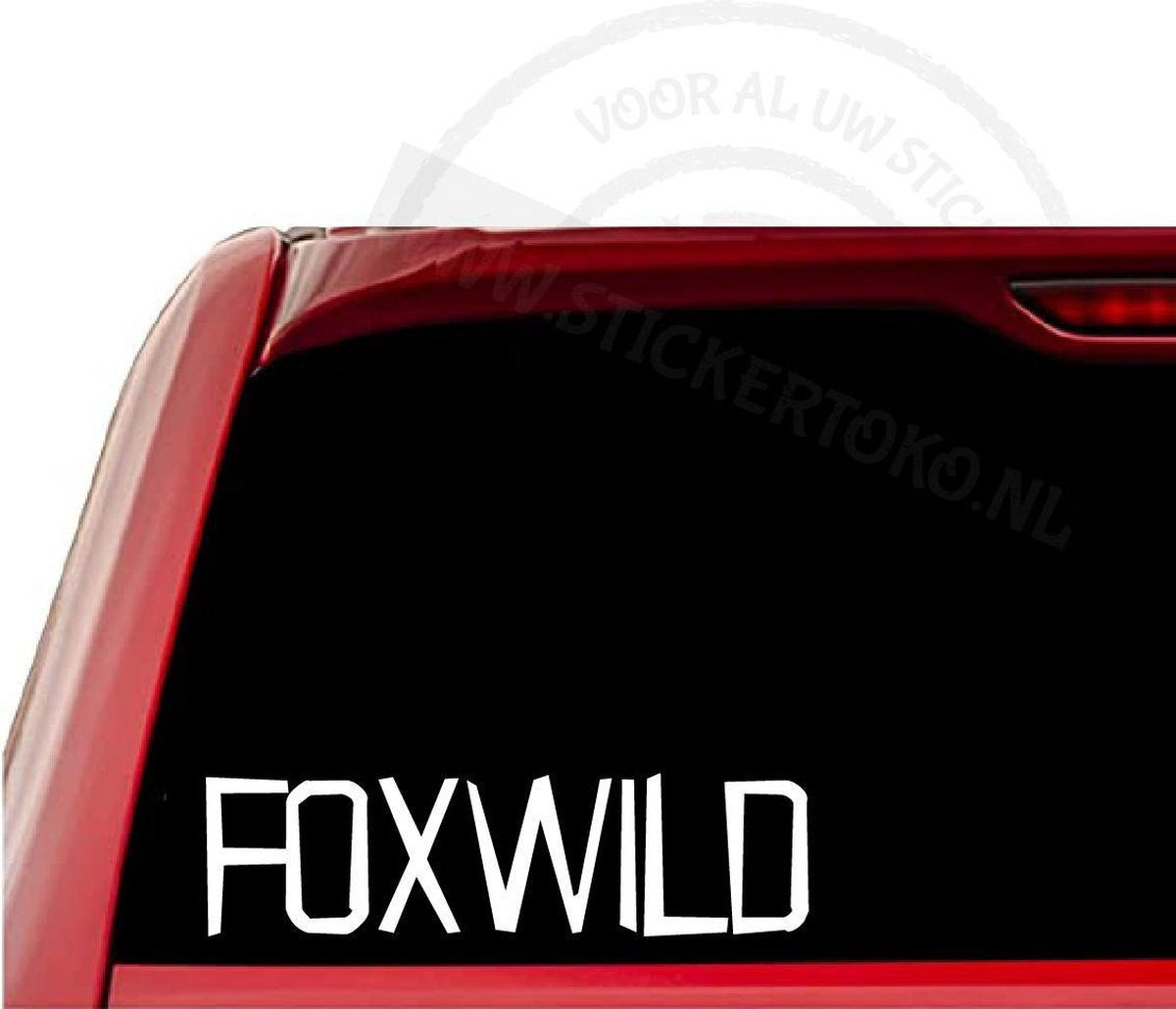 Autosticker Foxwild | Wit | 15cm | Auto sticker | Massa is kassa - Peter Gillis - Foxwild word ik er van! | Stickertoko.nl