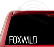 Autosticker Foxwild | Wit | 15cm | Auto sticker | Massa is kassa - Peter Gillis - Foxwild word ik er van! | Stickertoko.nl
