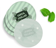 4 Luxe Glazen Onderzetters - Design Serial Chiller - Rond