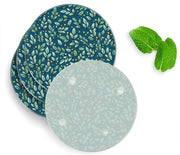 4 Luxe Glazen Onderzetters - Design Blaadjespatroon - Rond