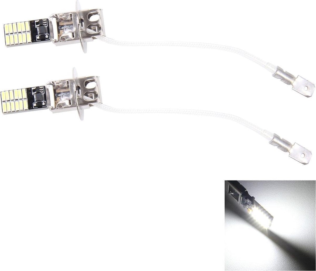 2 STKS H3 4.8 W 720LM 6500 K Wit Licht 24 LED SMD 4014 Foutloze Canbus Auto Klaring Licht Lamp