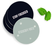 4 Luxe Glazen Onderzetters - Stay Focused - Rond