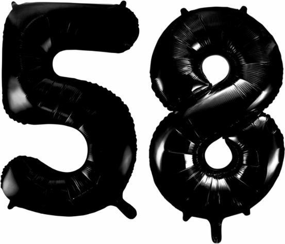 Folieballon 58 jaar zwart 86cm