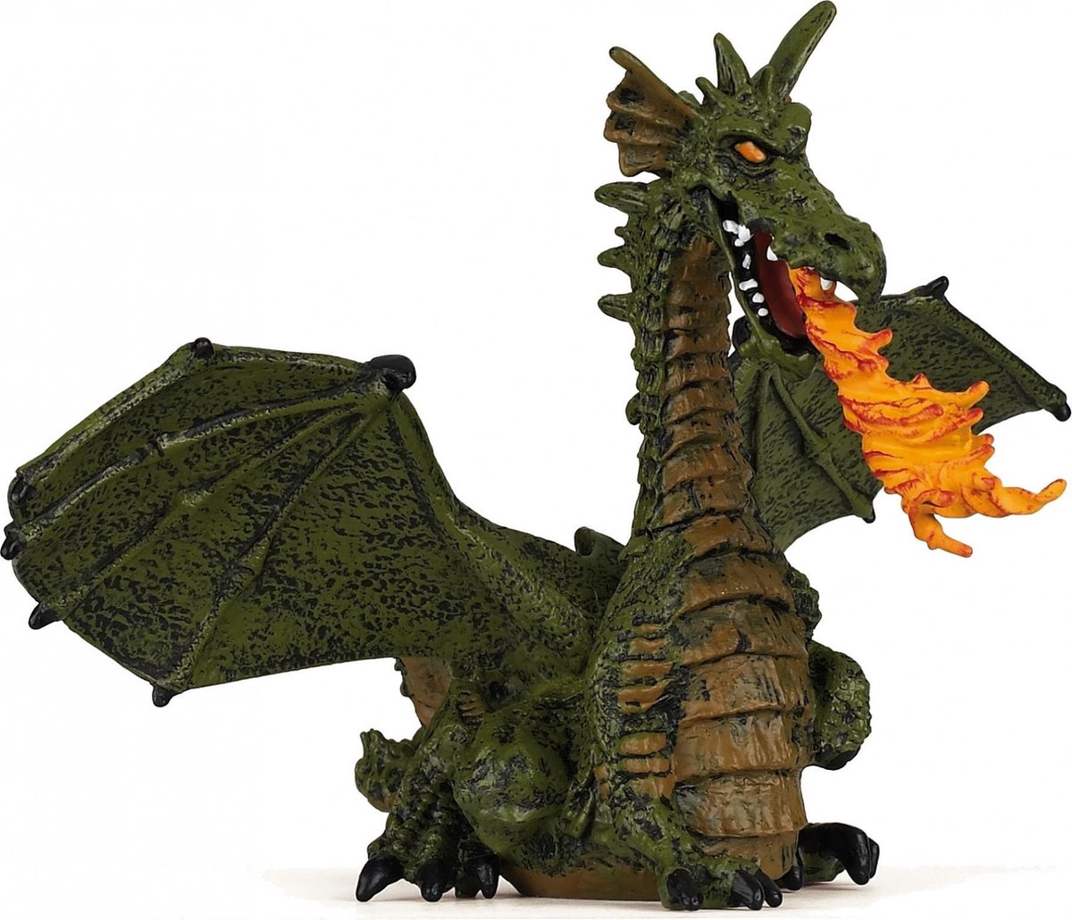 Speelfiguur - Fantasie - Draak - Met vlammen - Groen