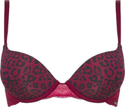 Sapph Mila Push Up Bra Dames Panther Prn Red-70E