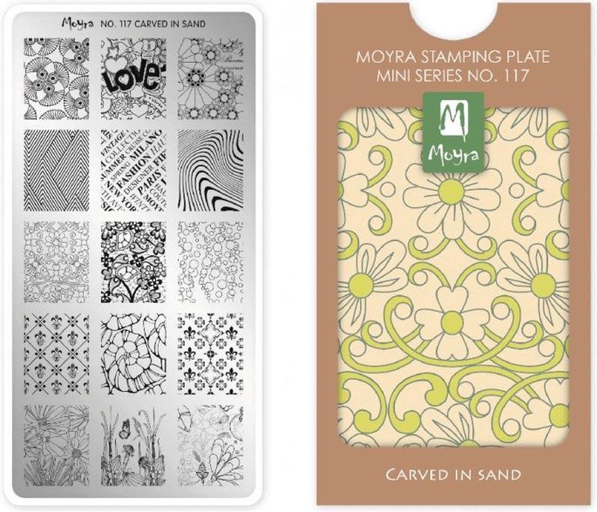 Moyra Mini Stamping Plate 117 Carved in Sand
