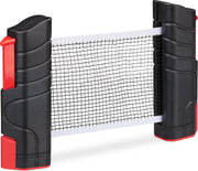 relaxdays tafeltennisnet uitschuifbaar - tafeltennisnetje oprolbaar net - klemmen - 176 cm