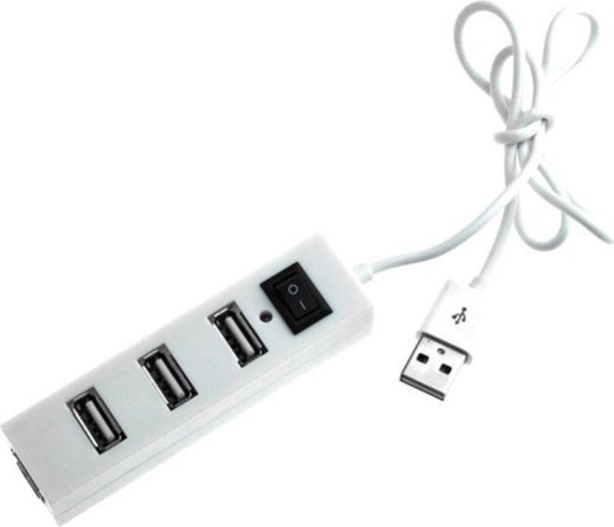 Coretek USB hub met 4 poorten en aan/uit schakelaar - USB2.0 - busgevoed / wit - 0