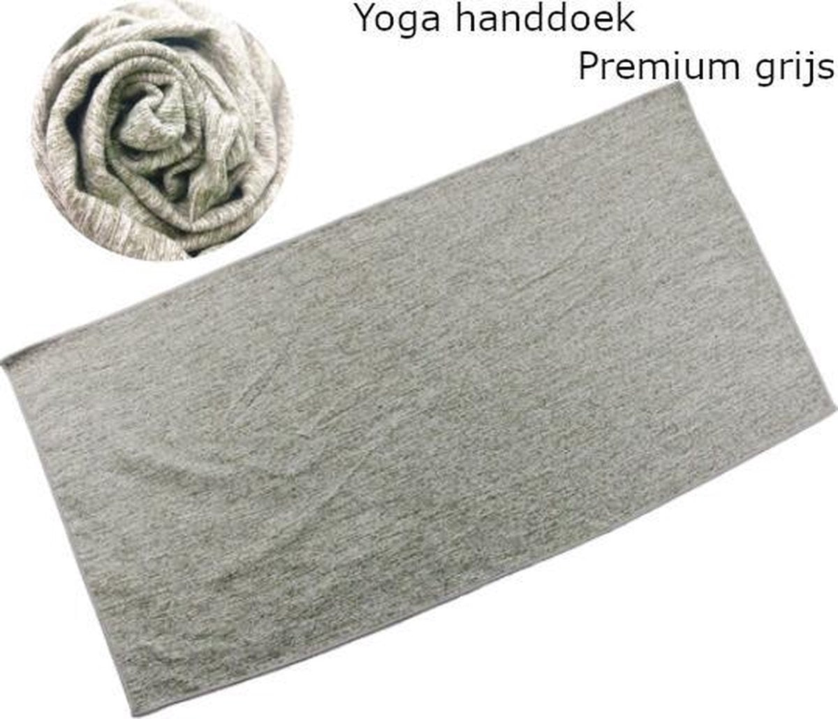 Yoga handdoek | 183 x 80 cm | Sneldrogende yoga handdoek voor yoga en fitness | Thuis Yoga | Thuis sporten | Thuis fitness | Premium grijs