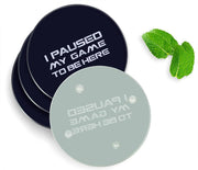 4 Luxe Glazen Onderzetters - Design Paused Games - Rond