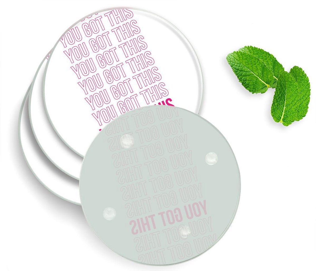 4 Luxe Glazen Onderzetters - Design You Got This - Rond