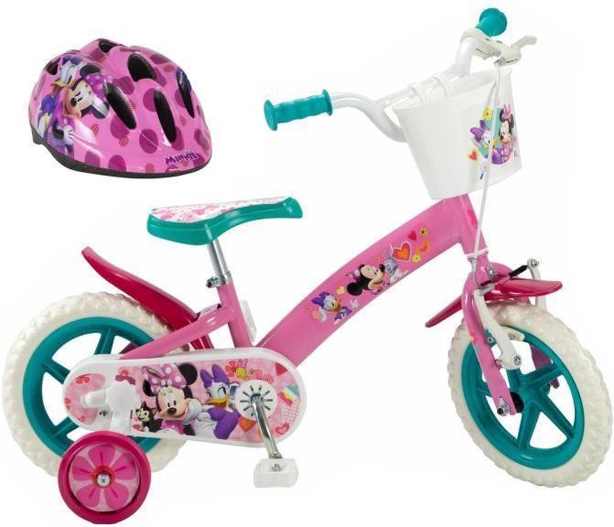 DISNEY MINNIE Bike 12 + Helm - Kindermeisje - Roze