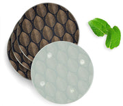 4 Luxe Glazen Onderzetters - Design Gouden Bladeren - Rond