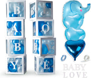 Fissaly® 58 Stuks Babyshower Jongen & Gender Reveal Versiering Dozen – Baby Boy – Mommy to Be Party - Decoratie Ballonnen Pakket - Feestpakket