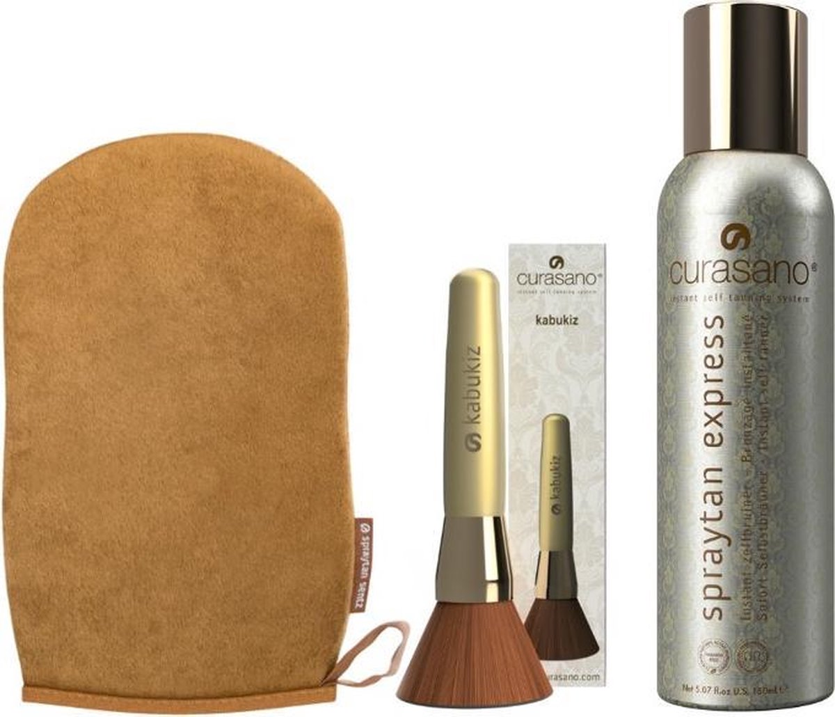Curasano Spraytan Express Tanning Spray + Kabukiz + Handschoen - 150 ml